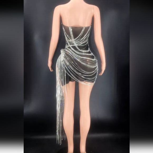 Angel Brinks Tokyo Bejeweled Diamond Birthday New Year Mini Strapless Dress - Picture 4 of 16